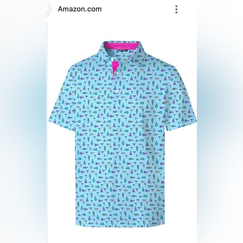 Blue Patterned Polo Shirt